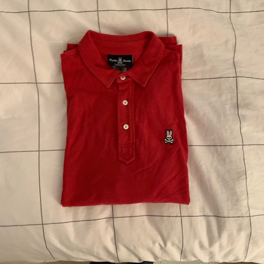 Long Sleeve, Red polo made by Psycho Bunny